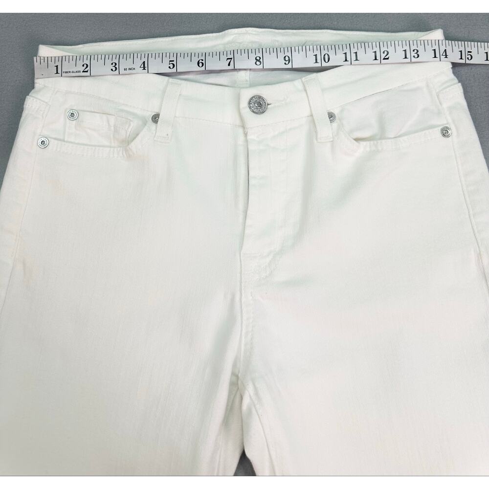 7 For All Mankind Kimmie White Mid Rise Slim Straight Jeans Size 27 - Picture 11 of 12